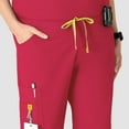 thumbnail image 3 of Wink Origins Romeo - Women's Flare Leg Cargo Scrub Pant, Red, S, 3 of 5