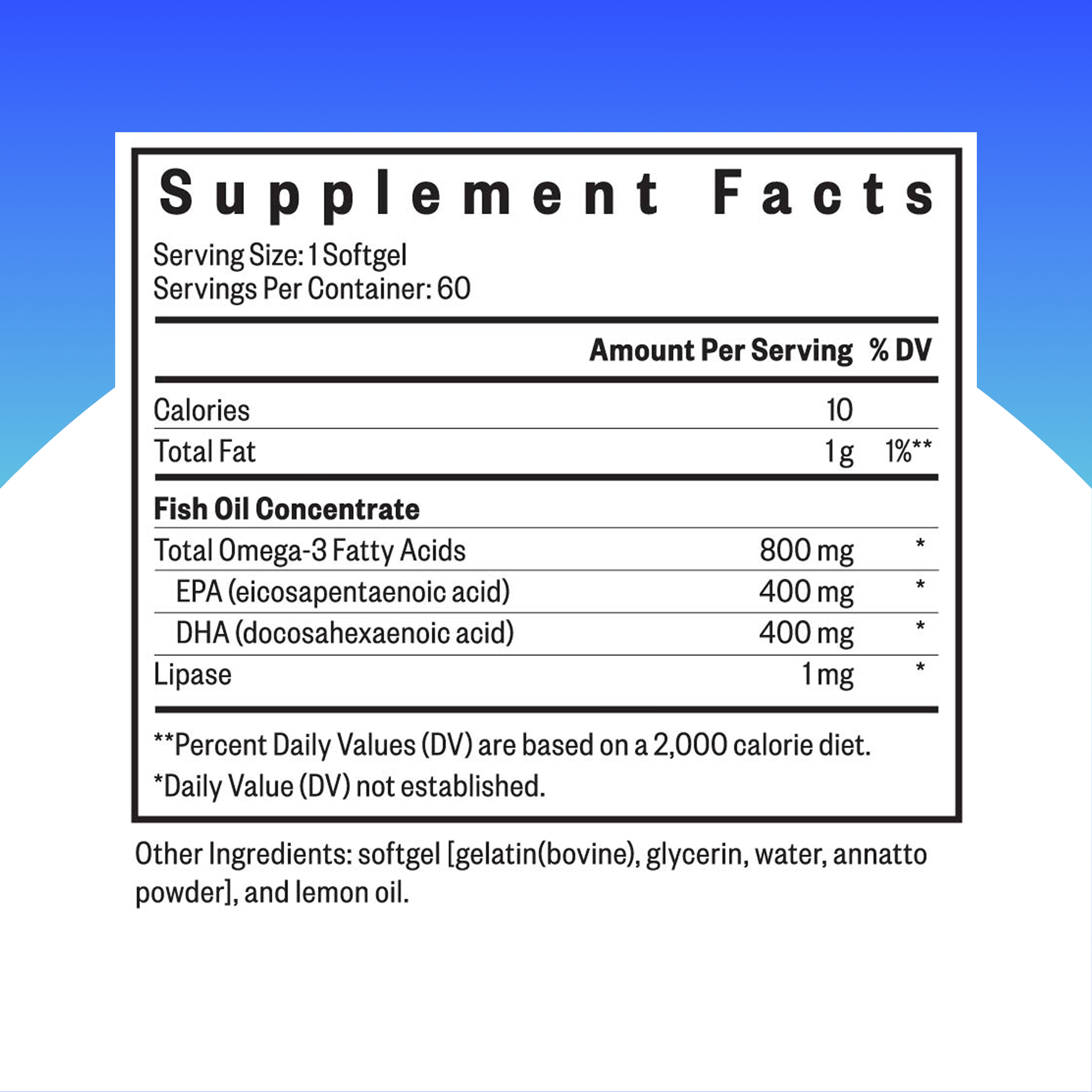 Seeking Health Fish Oil 400mg EPA / 400mg DHA Norwegian fish oil tested for purity. 60 Softgels