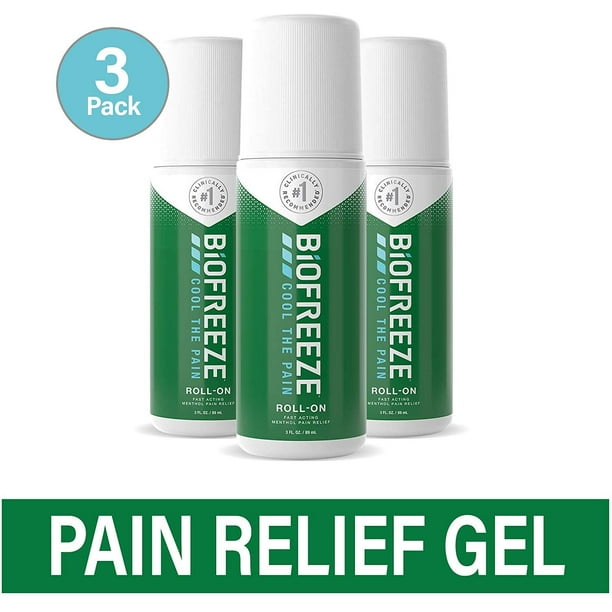 Biofreeze Pain Relief Gel, 3 oz. RollOn, Fast Acting, Long Lasting