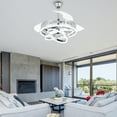 thumbnail image 5 of 42" Silver Modern Retractable Ceiling Fan With Dimmable Light Kit and Remote Control, DIY-Shape 6-Speed Reversible Ceiling Fan, 5 of 10