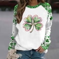 thumbnail image 4 of Vekome St Patricks Day Long Sleeve Tops for Women Plus Size Green Shirts Loose Crewneck Holiday Irish Themed Tee Shirts Color Block Holiday Pullover Tops, 4 of 5