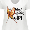 thumbnail image 4 of Inktastic West Virginia Girl- Butterfly Women's Plus Size V-Neck T-Shirt, 4 of 5