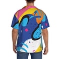 thumbnail image 3 of Kdxio Men's Hawaiian Shirt for Men Short Sleeve Shirt Abstract Color Splash Summer Casual Holiday Beach Button Down T-Shirts, 3 of 5
