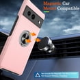 thumbnail image 5 of KOMI Pixel 7 Case, Google Pixel 7 Case with HD Screen Protector, Shockproof Google Pixel 7 Phone Case with 360° Magnetic Ring Holder Kickstand Phone Case for Google Pixel 7 Pink, 5 of 5