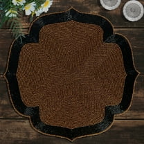 Decozen Dark Brown and Black Beaded Placemats for Dining Table - Set of 4-14 Inches for Kitchen Decor Scratch Heat Resistant Charger Durable Tablemats