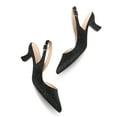 thumbnail image 6 of Pennysue Women's Slingback Heels Black Glitter Pointed Toe Dress Pumps 7.5M, 6 of 8