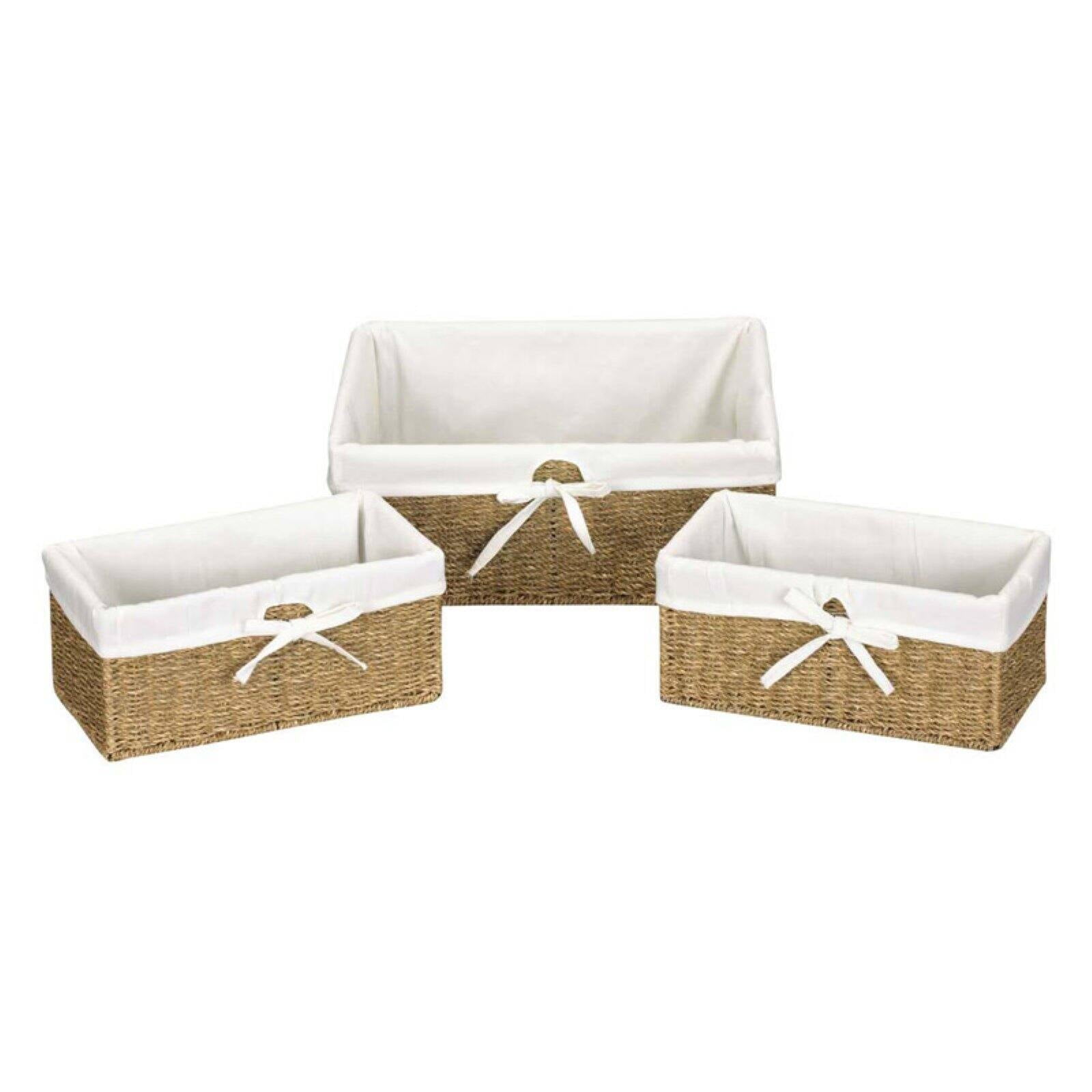 Household Essentials Seagrass Utility Baskets - Set of 3