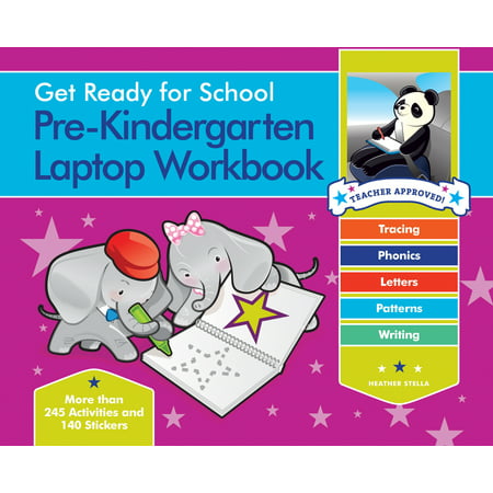 Get Ready for School Pre-Kindergarten Laptop Workbook : Uppercase Letters, Tracing, Beginning Sounds, Writing, Patterns