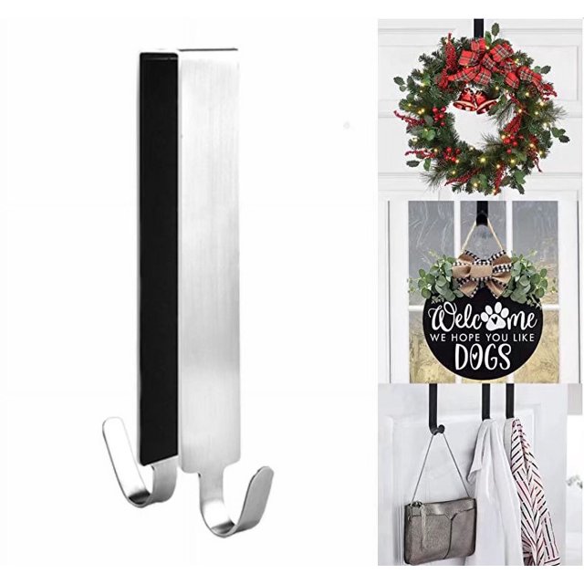 Ganchos para puerta de ducha (18 cm), ganchos extensibles para baño, puerta de ducha de vidrio sin marco, ganchos para toallas de acero inoxidable, ganchos resistentes para batas, gancho doble
