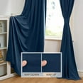 thumbnail image 4 of Navy Blue Curtains 102 inches for Bedroom, Elegant Blackout Velvet Drapes Noise Reducing Sliding Door Covering for Dining Room Theater, W52 x L102, 2 Panels, 4 of 10