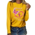 thumbnail image 1 of Fridja Haut Femme Cancer du Sein Décontracté Manches Longues Col Rond Chandail en Molleton Pull Blouse, 1 of 4