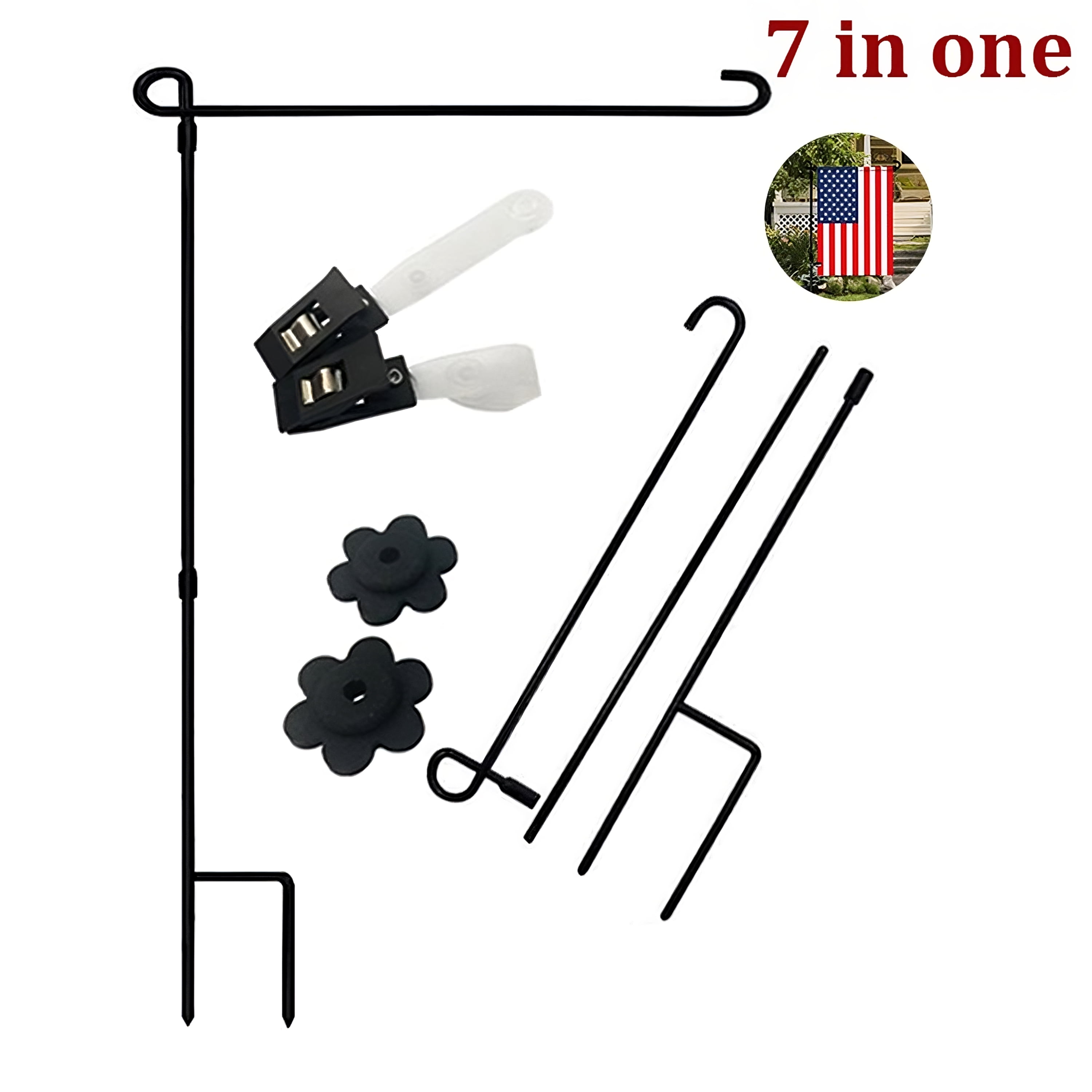 Garden Flag Pole Yard Flag Holder Coated Garden Flag Pole with 2 Flag