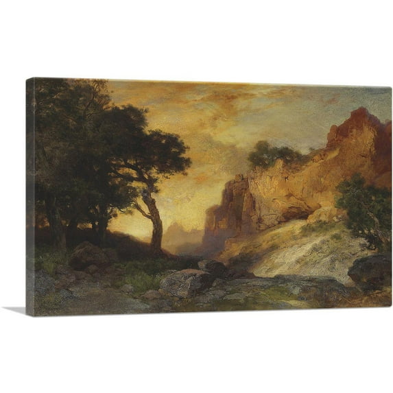 ARTCANVAS A Side Canyon Grand Canyon Arizona 1905 Canvas Art Print by Thomas Moran - Size: 26" x 18" (1.50" Deep)