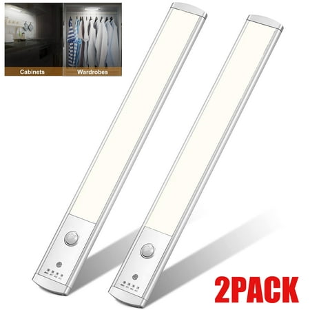 

Under Cabinet Lights Closet Lights 46 LED Motion Sensor Light Indoor Wireless Rechargeable Night Light for Kitchen Stairs Hallway Pantry(2 Pack)