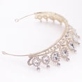 thumbnail image 5 of Milisente Queen Crowns For Women Large Crystal Bridal Wedding Tiaras With Sparkling Rhinestones(Gold), 5 of 6