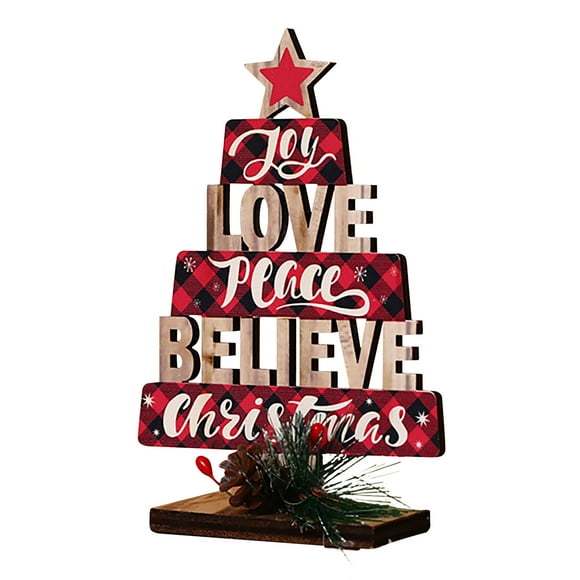 Gkeoshab Ornement de Bureau Décorations de Noël Arbre de Noël Alphabet Anglais Ornements Décoration de Fête Maison & Jardin