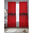 thumbnail image 2 of Red Black Ombre Sheer Curtains 84 Inch Length 2 Panels Set - Light Filtering Window Treatments, Modern Abstract Art Rod Pocket Semi Curtains for Living Room/Bedroom/Kitchen Décor, 104"W x 84"L, 2 of 7