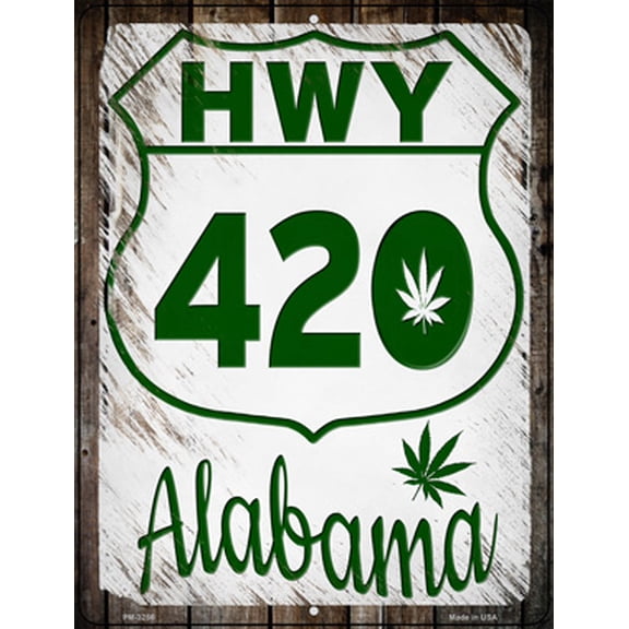 Smart Blonde PM-3256 4.5 x 6 in. HWY 420 Alabama Novelty Mini Metal Parking Sign
