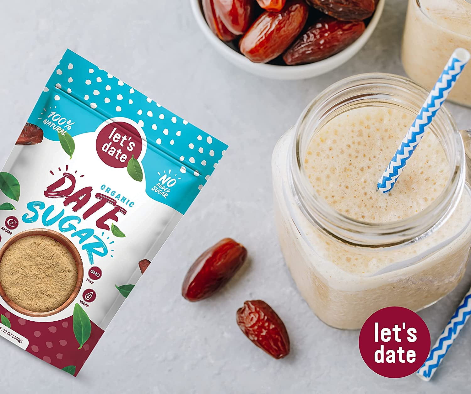 Pack of 6, Lets Date Organic Date Sugar, 12 oz