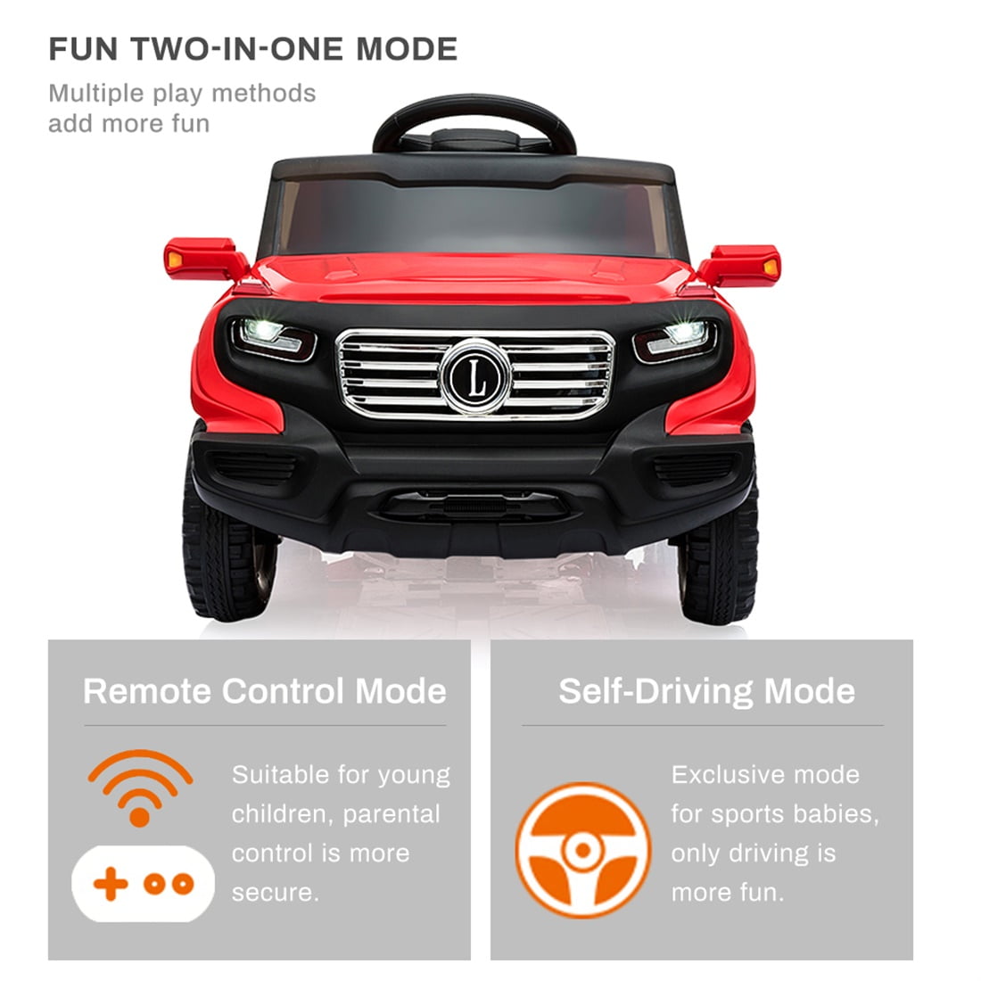 CIPACHO 6V Electric Remote Control Car, Kids Toddler Ride On Vehicles, Children's Toy Car with 3 Speeds, Music, LED Lights, Red CIPACHO 6V Electric Remote Control Car, Kids Toddler Ride On Vehicles, Children's Toy Car with 3 Speeds, Music, LED Lights, Red