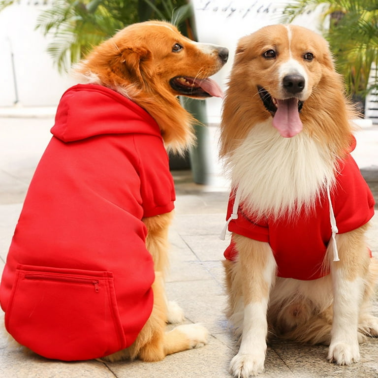 PETCARE Dog Hoodies Pet Small Dog Sweater Blue Warm Soft Fleece Sweatshirts with Pocket Winter Puppy
