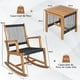 thumbnail image 3 of Costway Conjunto de Mesa de Café y Mecedora de Madera de Acacia Tejida en Cuerda Negro y Natural, 3 of 10