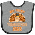 thumbnail image 3 of Inktastic Cute Turkey My First Thanksgiving 2025 Boys or Girls Baby Bib, 3 of 4