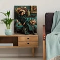 thumbnail image 5 of Victorian Lady Portrait Canvas Art, Woman in Floral Gown on Turquoise Sofa, Antique Romantic Decor, 5 of 8