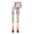 thumbnail image 3 of Clara Pucci 14K Rose/White Gold 2.94 Simulated Pink Diamond Engraveable Engagement Ring + Wedding Band Set, 3 of 7