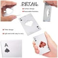 thumbnail image 2 of CUGBO 20 Pieces Poker Card Bottle Opener, Stainless Steel Credit Card Size Beer Opener Cap for Your Wallet , Suits for Wedding Birthday Party Tools (Silver, Black), 2 of 7