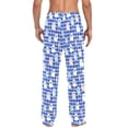 thumbnail image 5 of Halloween Ghost Flowers Grids Mens Pajama Pants Cotton Elastic Waistband Lounge Sleep Pajama Bottoms Pj with Pocket, 5 of 7