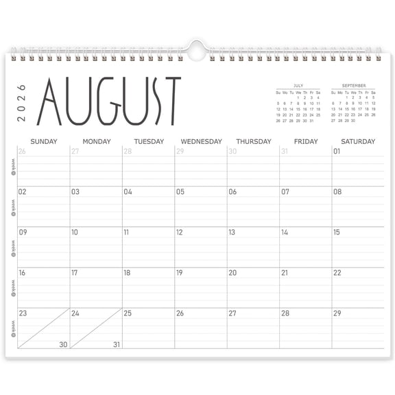 OuMuaMua Wall Calendar 2026-2027, 11 Months (Jul 2026-May 2027), 14"x11" Twin-Wire Binding Hanging Calendar, Thick Paper Desk Calendar for Office Home Planning & Organizing
