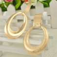 thumbnail image 3 of Big Circle Exaggerated Metal Texture Brushed Frosted Geometric Earrings Creative Party Birthday Jewelry Gift,Style 1, 3 of 4