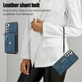thumbnail image 5 of SaniMore for Samsung Galaxy S22 Case, Samsung Galaxy S22 Wallet Case for Women Men, PU Leather RFID Blocking Wristlet Zipper Shoulder Strap Cover with Card Holder Kickstand, Blue, 5 of 10