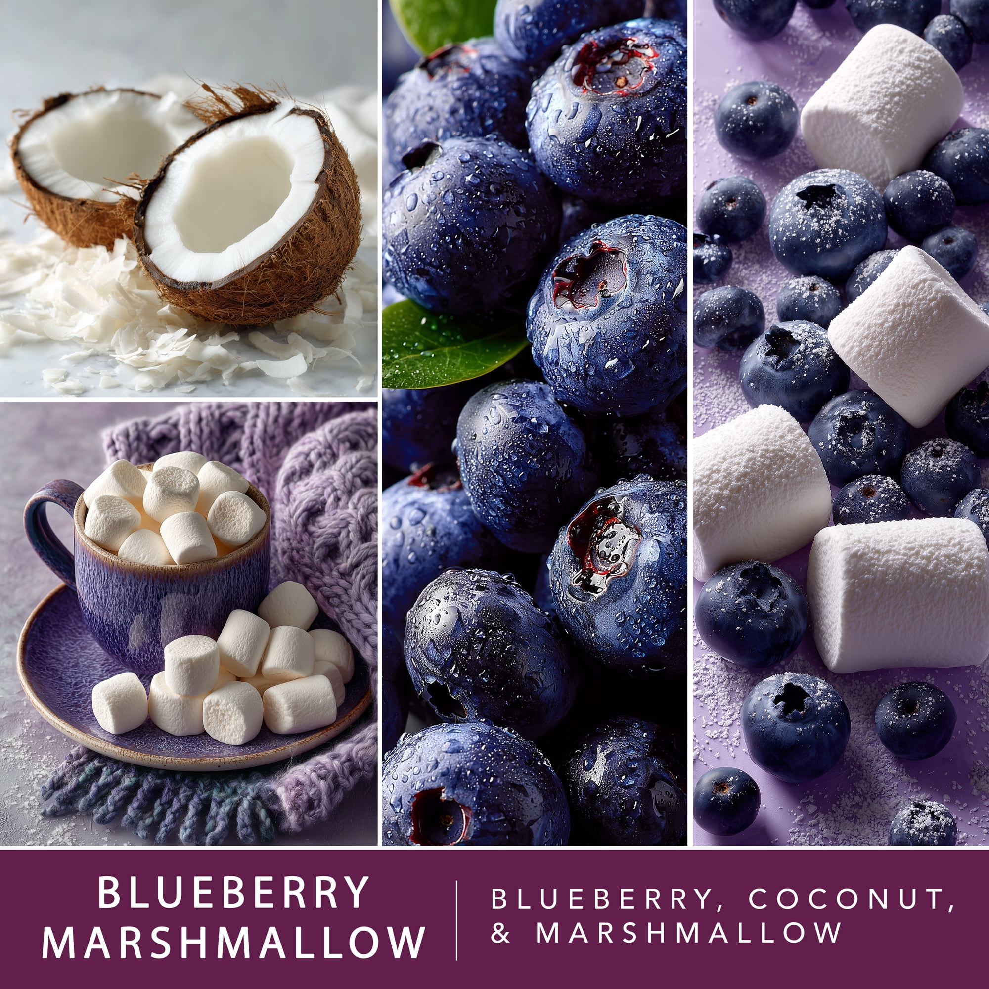 (5 pack) Blueberry Marshmallow Scented Wax Melts, ScentSationals, 2.5 oz