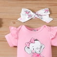 thumbnail image 4 of Gerichy Girls Summer Outfits, Toddler Baby Girl Sleeveless Backless Straps Romper Jumpsuit+Headband Set, 4 of 6