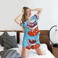 thumbnail image 5 of Sikiie Sushi Salmon Surfing Womens Pajama Sets Short Sleeve Top With Pants Sleepwear 2 Piece Lounge Set3X-Large, 5 of 6