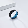 thumbnail image 3 of PAURO Men's Stainless Steel Two-tone matte inlay ring Blue Size 10, 3 of 5