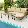 thumbnail image 1 of Costway 3 PCS L-Shaped Patio Sofa Set Conversation Furniture with Cushions Deck Garden Beige, 1 of 10