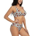 thumbnail image 2 of Kdxio Insects Print Women's 2 Piece High Waisted Wrap Spaghetti Strap Summer Swimsuit Bikini Set-Medium, 2 of 7