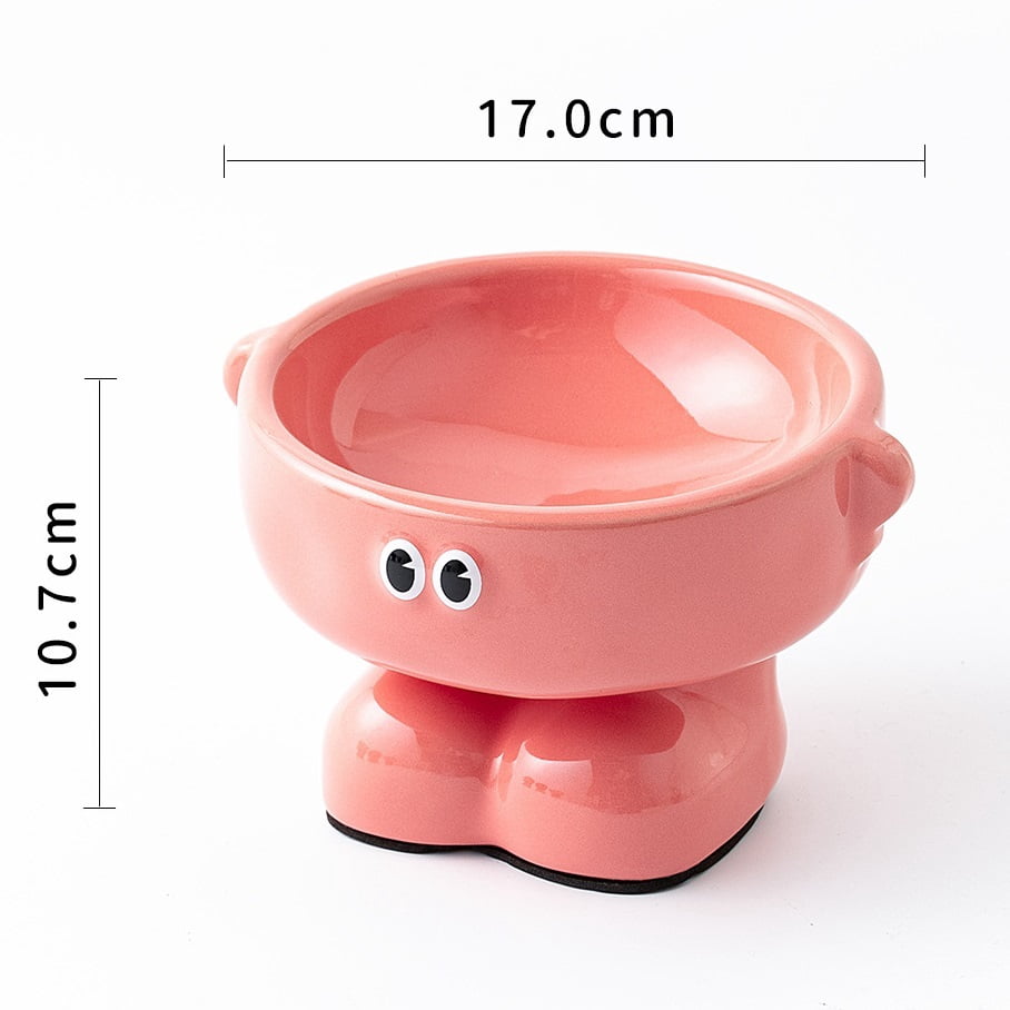 Elevated Ceramic Pet Bowl, Spine Friendly Raised Feeding Bowl, Stylish Food Basin for Cats and Dogs