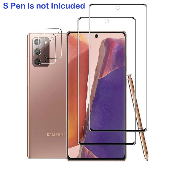 [2 Pack] Galaxy Note 20 Screen Protector, Galaxy Note 20 Camera Protector, Alltyech Fingerprint Sensor Compatible Case Friendly No Bubble UV Screen Protector for Samsung Galaxy Note 20, Clear
