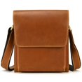 thumbnail image 2 of Bolso de hombro de cuero genuino para hombre Bolso cruzado de cuero de Caballo Loco Bolso de hombro con tapa abatible de piel de vaca de capa superior, 2 of 6