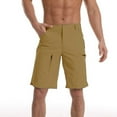 thumbnail image 4 of Men's Hiking Cargo Shorts with Zipper Cycling Casual Outdoor Bermuda Short Travel Fishing Multi-pockets Crop Pant, 4 of 7