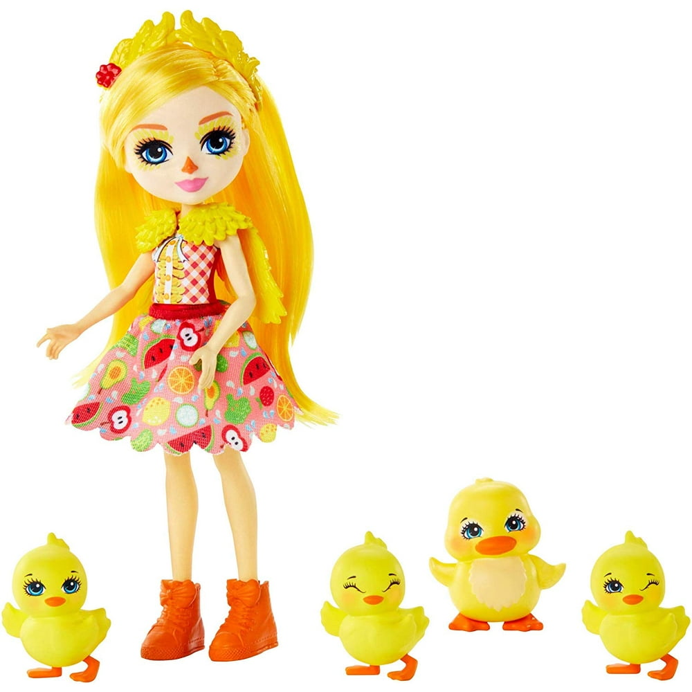 Enchantimals Family Toy Set, Dinah Duck Doll (6inch) with Slosh and 4