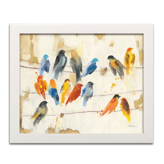 Gango Home Decor Contemporary Town Meeting by Albena Hristova (Ready to Hang); One 16x12in White Framed Print