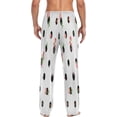 thumbnail image 3 of Black Polka Dots with Flowers Men's Pajama Pants Lightweight Sleepwear Bottom Lounge Pants, 3 of 6