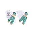 thumbnail image 2 of Suagox Baby Boys 3PCS Outfit Sets Short Sleeve Letter Cattle Head Print Romper Cactus Cattle Head Print Pants Hat Sets for 0-12 Months Baby, 2 of 10
