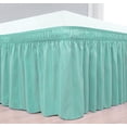 thumbnail image 2 of GFDYREE Wrap Around Bed Skirts for Queen Beds with 18 Inches Drop, Aqua Elastic Dust Ruffles Easy Fit Wrinkle & Fade Resistant Silky Luxurious Fabric Solid Machine Washable, 2 of 7