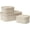 Ivory, variant on Fluted Cardboard Storage Baskets with Leather-Like Lids, Sturdy Stackable Paper Boxes Decorative Tray,Set of 3 Ivory
